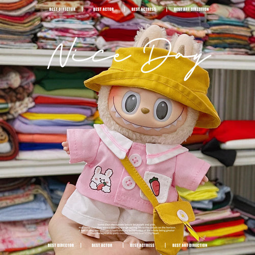 Clothes Only Labubu Doll Clothes17cm Heartbeat Macaron Labubu Doll Dress-Up Replacement Cross-Border