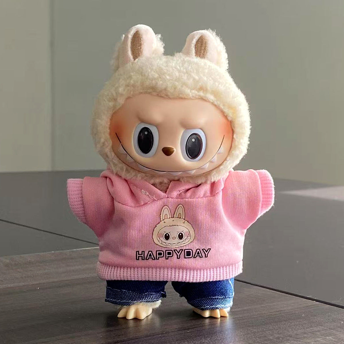 labubu Baby Clothes Lable Fabric Clothing17cm 1st, 2nd, and 3rd Generation Plush Vinyl Doll Dress-Up Outfit Set