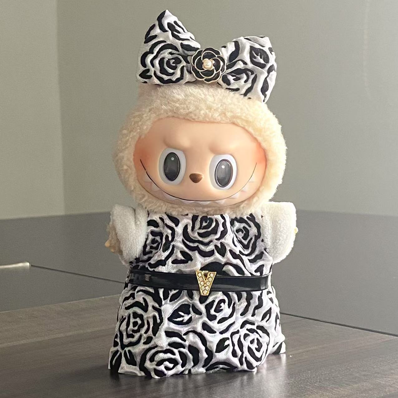 labubu Baby Clothes Lable Fabric Clothing17cm 1st, 2nd, and 3rd Generation Plush Vinyl Doll Dress-Up Outfit Set