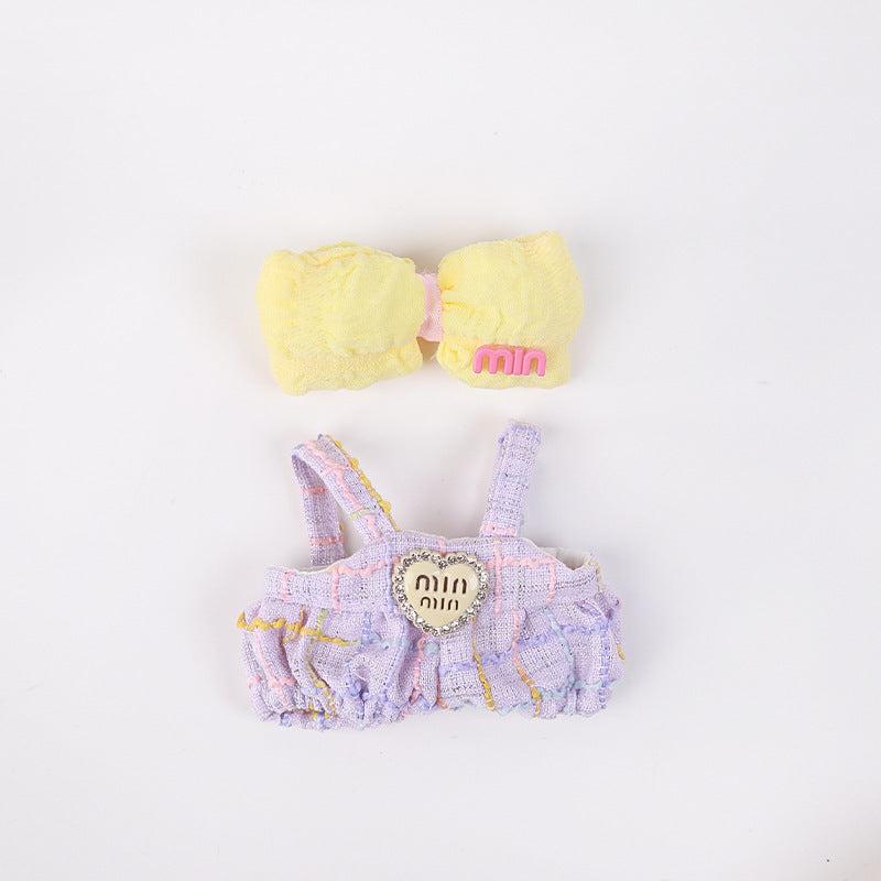 Clothes Only】17cm Pendant Blind Box Labubu Doll Clothes Keychain Labubu Cute One-Piece Outfit for Dolls