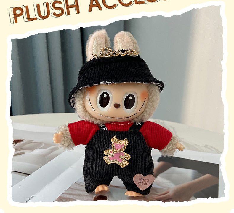 labubu Baby Clothes Lable Fabric Clothing17cm 1st, 2nd, and 3rd Generation Plush Vinyl Doll Dress-Up Outfit Set