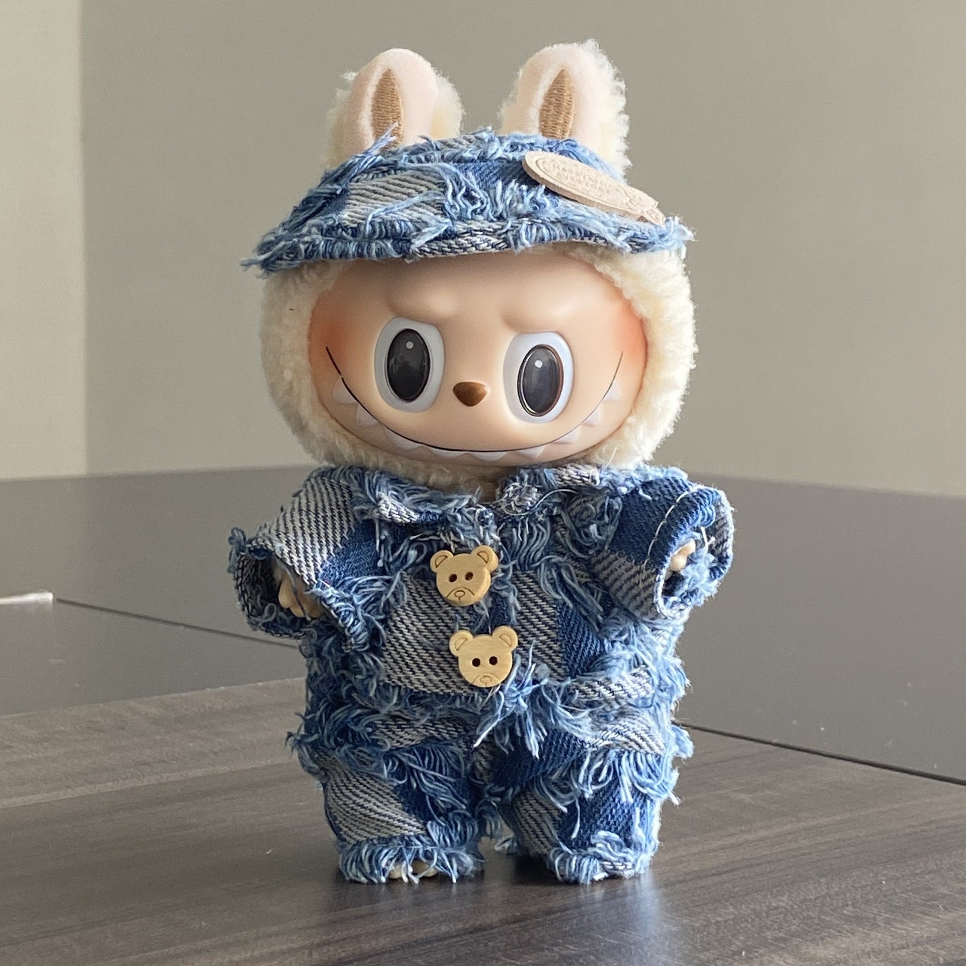 labubu Baby Clothes Lable Fabric Clothing17cm 1st, 2nd, and 3rd Generation Plush Vinyl Doll Dress-Up Outfit Set