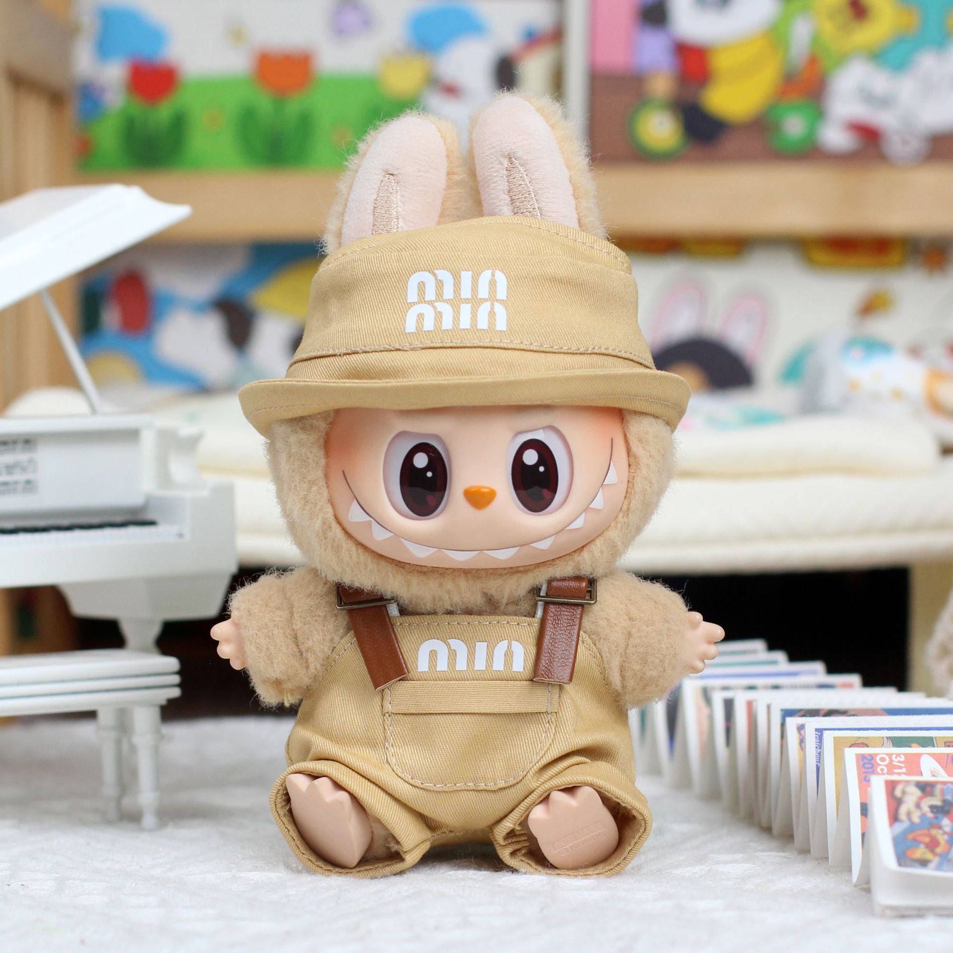 Clothes Only】One/Ii/Third Generation Labubu Universal Baby Clothes Sitting Party Trendy Brand Overalls Heartbeat Macaron