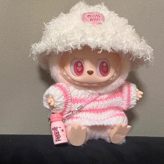 Spot Goods Generation one or two Labubu Clothing Accessories Labubu Doll Clothes Striped Sweater Hat Clothes Vinyl Blind Box